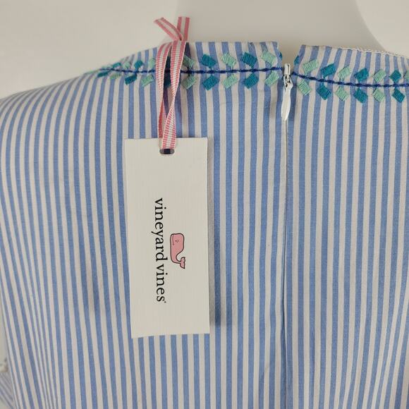 Vineyard Vines Blue/White Stripped Embroidered Floral 22 NWT - Picture 6 of 10